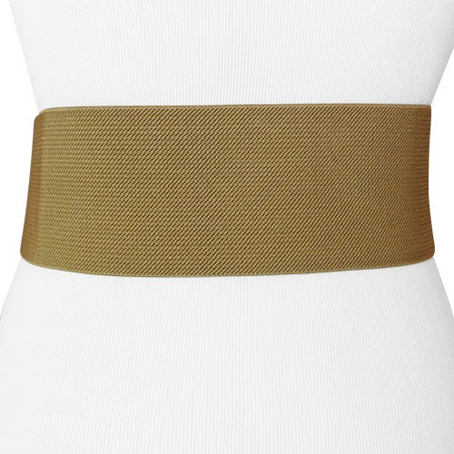 Beige Wide Women's Stretch Belt with a Rose Gold tone O shaped Buckle Keep Your Pants On Beige Wide Women's Stretch Belt with a Rose Gold tone O shaped Buckle Keep Your Pants On