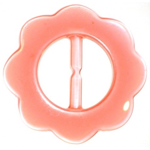 BF19- Clear Pink Flower Belt Buckle for Ribbon Belt Strap