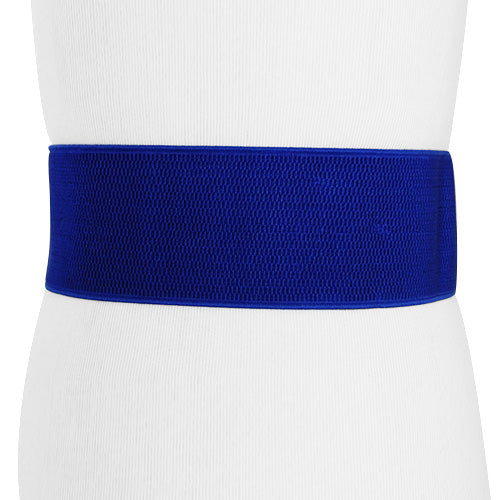 Blue Faux Leather Wide Stretch Belt with Covered Belt Buckle – Keep Your  Pants On