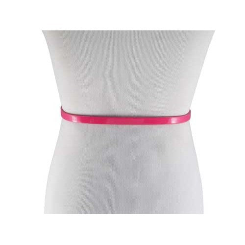 Neon Pink Skinny Belt with Brass Oblong Buckle- Imitation Leather – Keep  Your Pants On