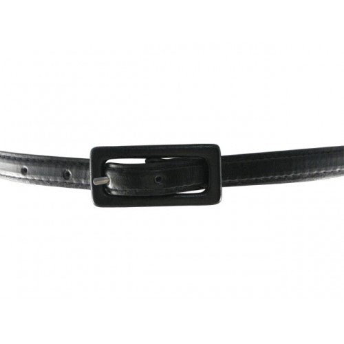 
                  
                    Black Skinny Belt with Covered Rectangle Buckle
                  
                