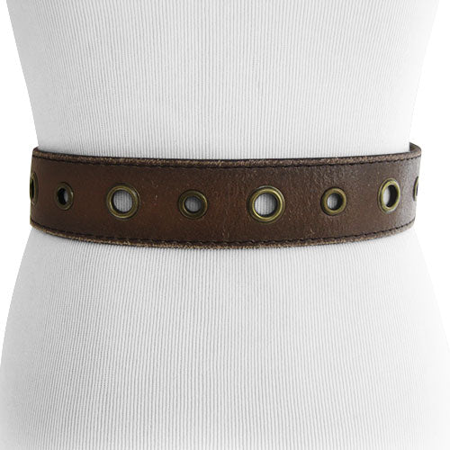 Vera Pelle Brown Genuine Leather Circle Cut Out Women display picture 2
