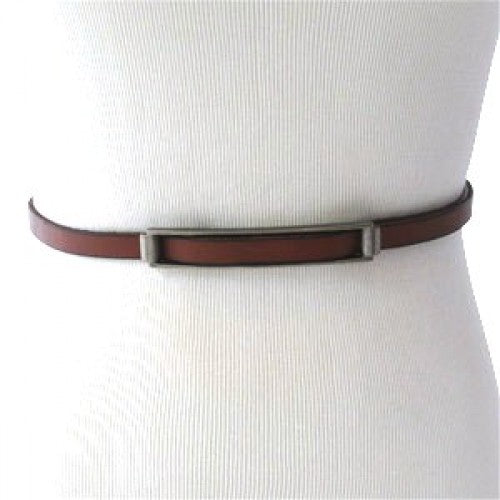 
                  
                    BALI Belts- Brown Matte Genuine Leather Skinny Belt with No-Hole Tension Buckle
                  
                