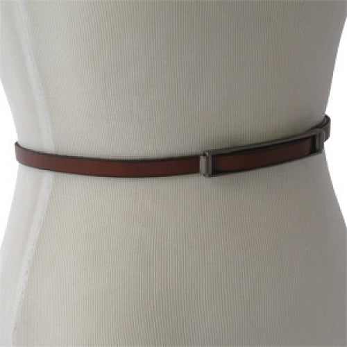 BALI Belts- Brown Matte Genuine Leather Skinny Belt with No-Hole Tensi Keep Your Pants On BALI Belts- Brown Matte Genuine Leather Skinny Belt with No-Hole Tensi Keep Your Pants On