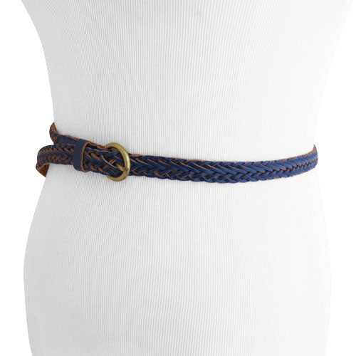 
                  
                    Thin woven blue leather Womens belt
                  
                