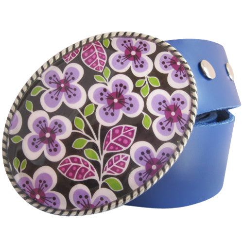 
                  
                    Purple Floral Women's Belt Buckle
                  
                