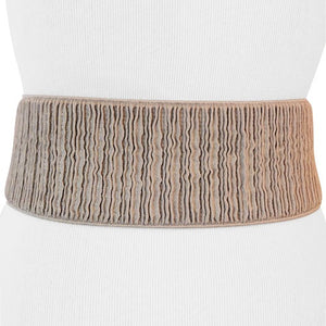 
                  
                    Pink Blush Color Faux Leather Wide Stretch Belt with Elongated Horseshoe Belt Buckle
                  
                