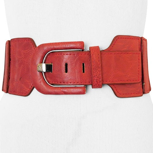 Faux Leather Wide Waist Belt