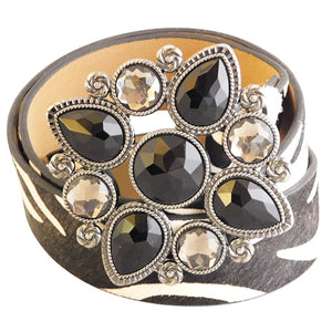 
                  
                    Black Faceted and Frosted Quartz Gun Metal Gray Belt Buckle
                  
                