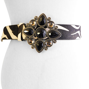 
                  
                    Black Faceted and Frosted Quartz Gun Metal Gray Belt Buckle
                  
                