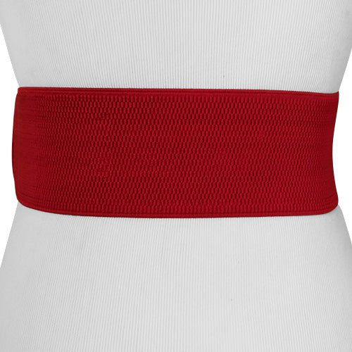 
                  
                    Red Faux Crocodile Wide Stretch Belt with Covered Belt Buckle
                  
                