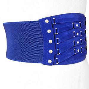 
                  
                    Blue Faux Suede Wide Stretch Corset Inspired Belt for women
                  
                