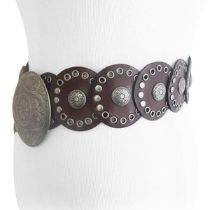 Keep It Gypsy Buckle Brown and White Hair On Leather Belt