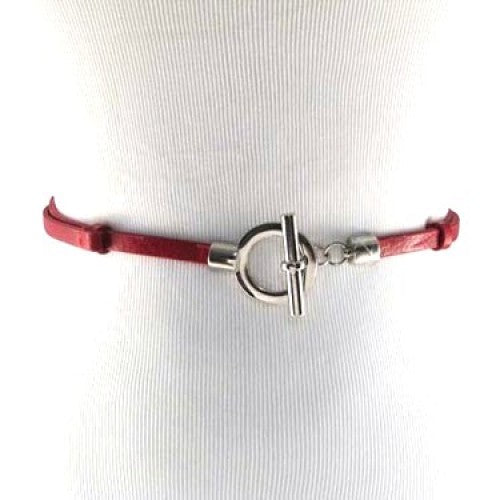 
                  
                    Red Skinny Waist Belt with Toggle Belt Buckle
                  
                