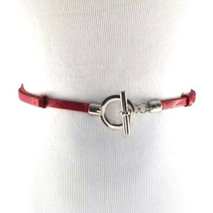 
                  
                    Red Skinny Waist Belt with Toggle Belt Buckle
                  
                