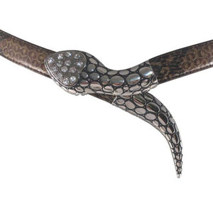 
                  
                    Brown Snakeskin Skinny Waist Belt with Snake Belt Buckle
                  
                