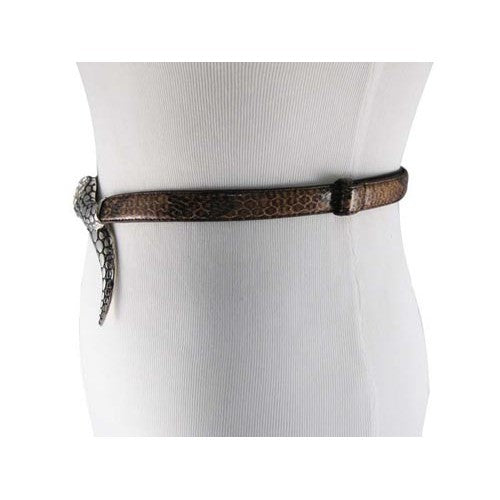 
                  
                    Brown Snakeskin Skinny Waist Belt with Snake Belt Buckle
                  
                