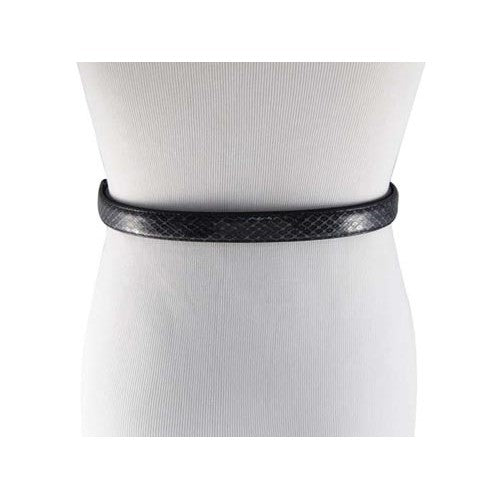 
                  
                    Black Snakeskin Skinny Waist Belt with Snake Belt Buckle
                  
                