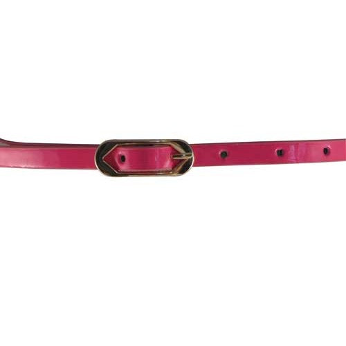 
                  
                    Neon Pink Skinny Belt with Brass Oblong Buckle- Imitation Leather
                  
                
