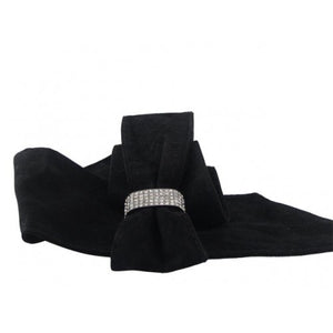 
                  
                    Black Velvety Rhinestone Sash Belt Graduated Width for Waist or Hips
                  
                