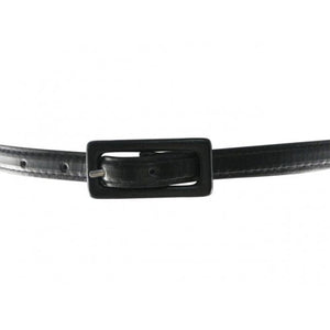 
                  
                    Black Skinny Belt with Covered Rectangle Buckle
                  
                