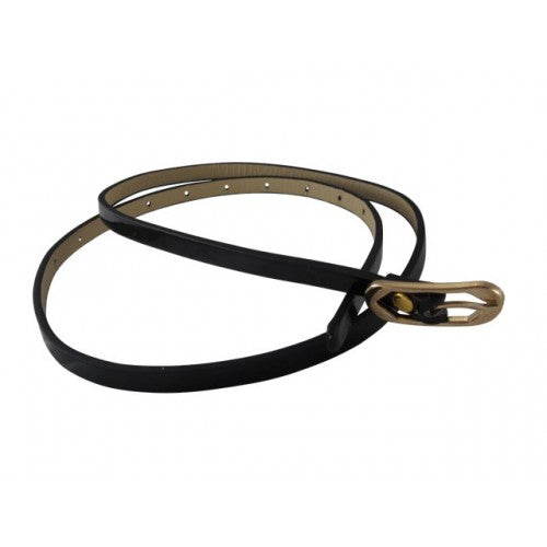 Thin glossy black belt