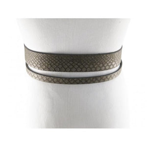 
                  
                    Gray Snakeskin Graduating Double Wrap Belt
                  
                