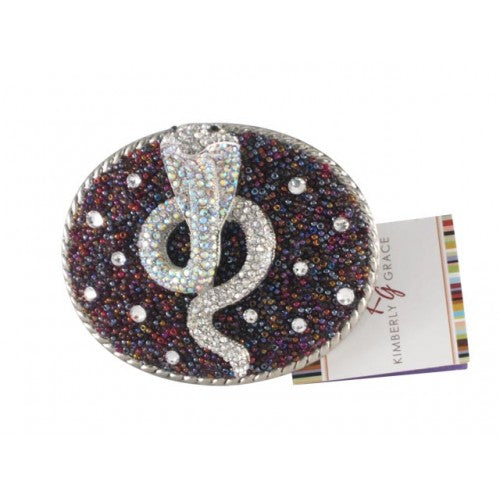 Kimberly Grace- Cobra Belt Buckle with Purple Japanese Glass & Swarovski