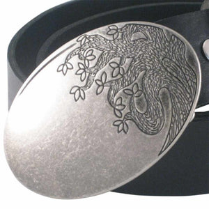 
                  
                    Etched Tree Women's Belt Buckle in Antique Silver
                  
                