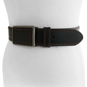 
                  
                    Genuine Leather Black Women’s Belt with Warm Stitched Accents
                  
                