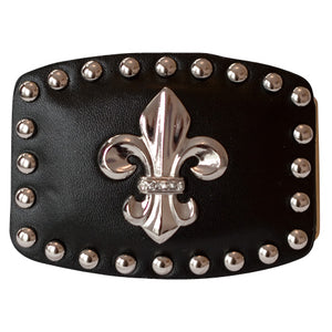 
                  
                    Black Leather Fleur-De-Lis Women Belt Buckle
                  
                