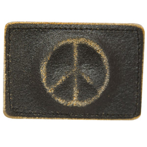 
                  
                    Black Leather Peace Sign Rectangle Belt Buckle for Women
                  
                
