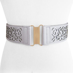 
                  
                    Silvery Gray Cut out Women's Stretch Belt
                  
                