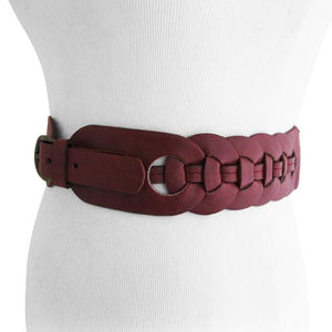 
                  
                    Burgundy Cut Circle Braided Women's Stretch Belt
                  
                