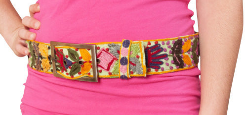 
                  
                    Beige Whimsically Embroidered Flower Belt For Women
                  
                