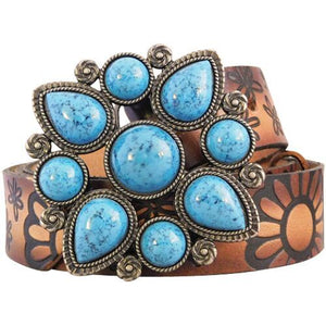 
                  
                    Turquoise Gun Metal Gray Belt Buckle
                  
                