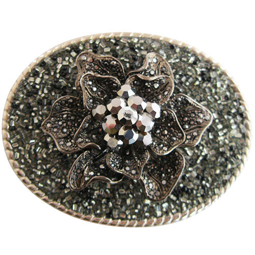 Kimberly Grace Handcrafted Magnificent Flower Women’s Oval Belt Buckle