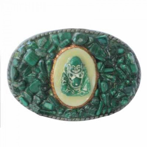 KDichter Designs- Malachite Buddha- One of a Kind Artisan Women's Belt Buckle