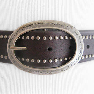 
                  
                    Genuine Leather Brown Belt with Silver and Turquoise Accents
                  
                