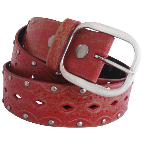 
                  
                    Red Bonded Leather Western Belt Strap. STRAP ONLY!
                  
                