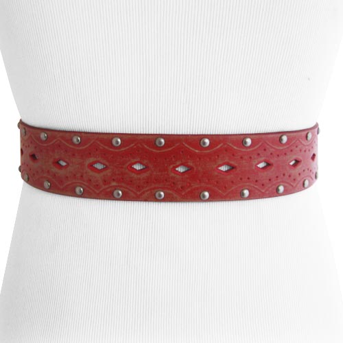 
                  
                    Red Bonded Leather Western Belt Strap. STRAP ONLY!
                  
                