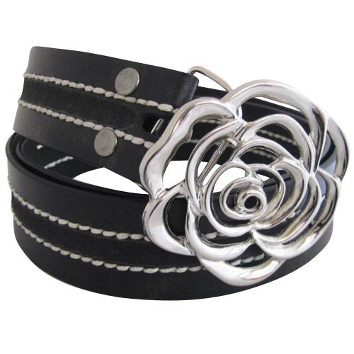 
                  
                    Black Contrast Stitch Bonded Leather Belt Strap. STRAP ONLY!
                  
                
