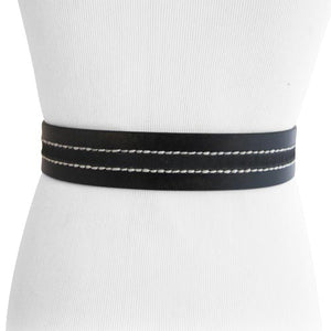 
                  
                    Black Contrast Stitch Bonded Leather Belt Strap. STRAP ONLY!
                  
                