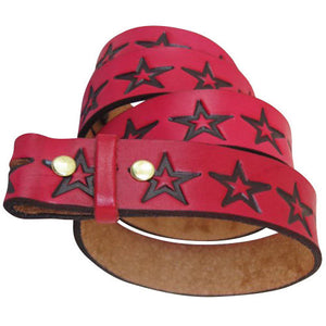 
                  
                    Embossed Stars - Genuine Tooled Leather Interchangeable Belt Strap. STRAP ONLY!
                  
                