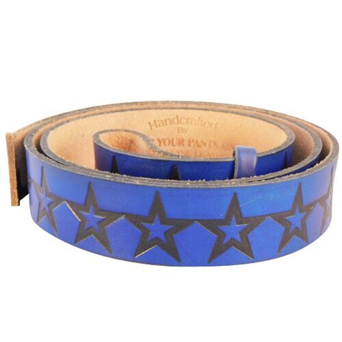 
                  
                    Embossed Stars - Genuine Tooled Leather Interchangeable Belt Strap. STRAP ONLY!
                  
                