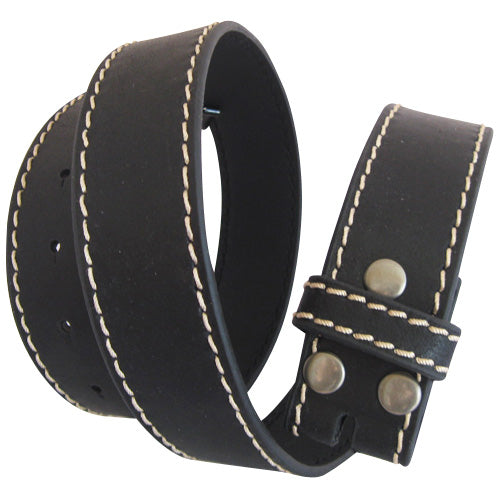 
                  
                    Black Stitching-Edged Leather Interchangeable Belt Strap. STRAP ONLY!
                  
                