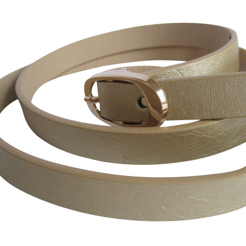 Steve Madden Cream Leather Belt with Gold Buckle Steve Madden Reversible Shimmering Blush/Gold Metallic  main image 4