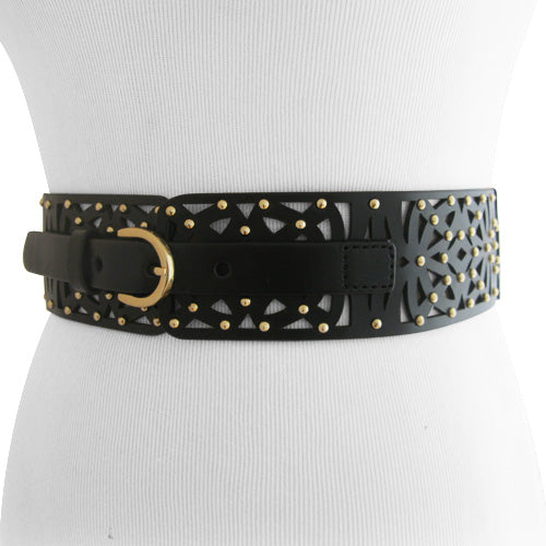 
                  
                    Steve Madden - Black Cut-Out Studded Stretch Belt
                  
                