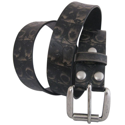 
                  
                    Black Fleur de Lis Embossed Bonded Leather Interchangeable Belt Strap. STRAP ONLY!
                  
                