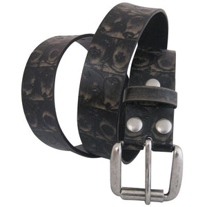 
                  
                    Black Fleur de Lis Embossed Bonded Leather Interchangeable Belt Strap. STRAP ONLY!
                  
                